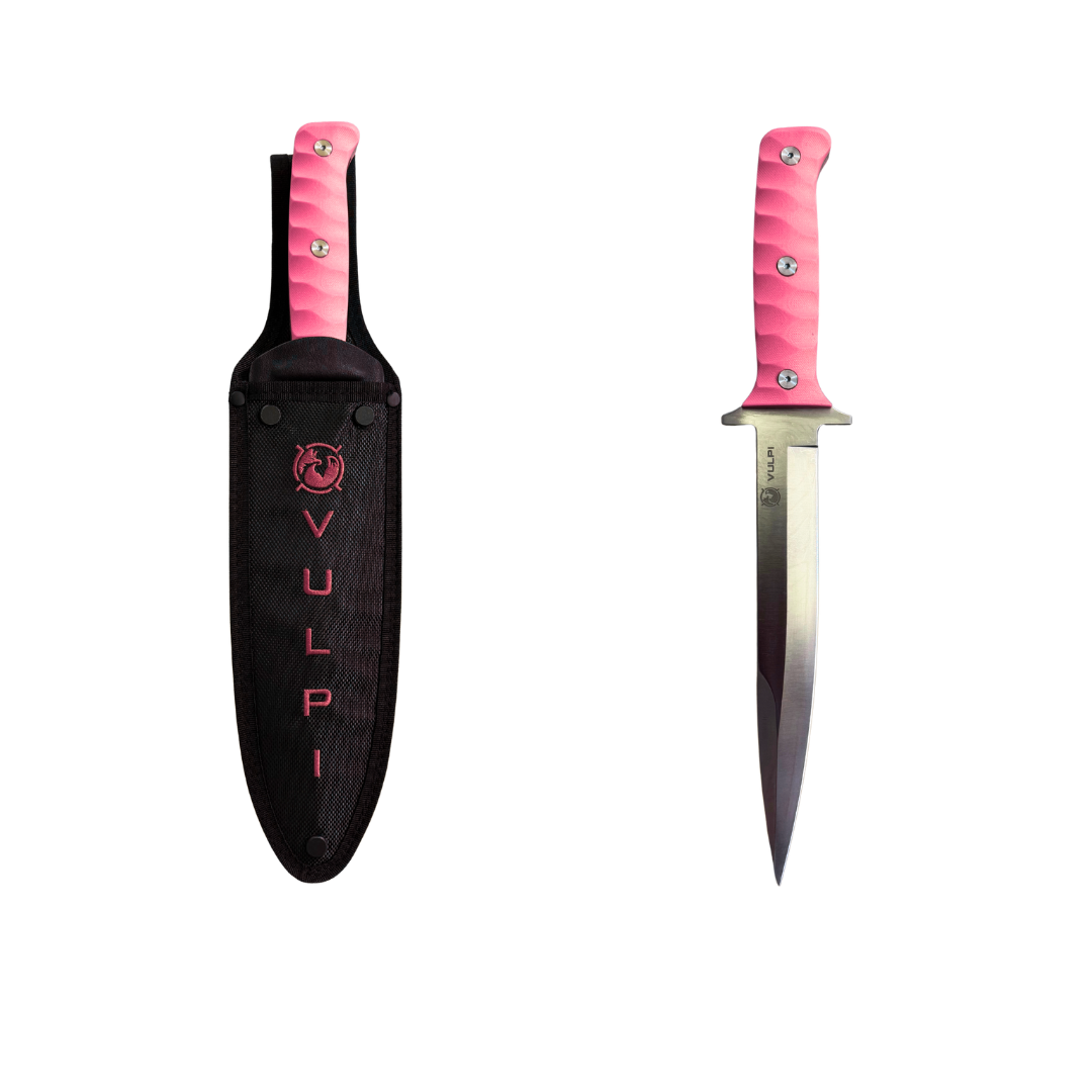 Pink pig chasing knife